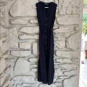 Sleeveless Navy Maxi Dress